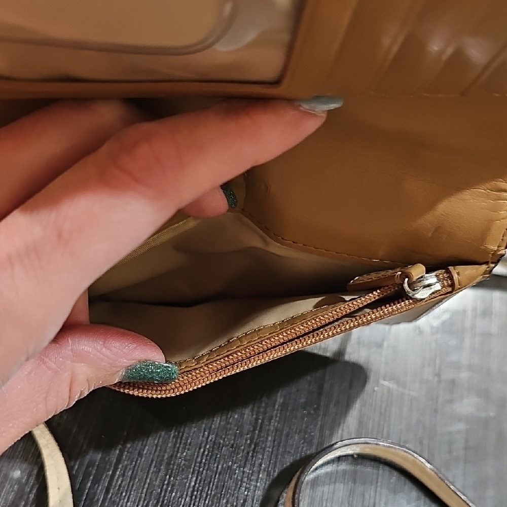Coach Two-Tone Orange and Tan Leather Crossbody - Picture 6 of 8